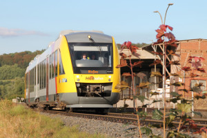 648 011 bei den Didier-Werken in Mainzlar auf der Lumdatalbahn, aufgenommen am 04.09.2016.