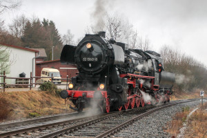 52 1360 rangiert im Bahnhof Lützel auf der Rothaar-Bahn, aufgenommen am 11.12.2016