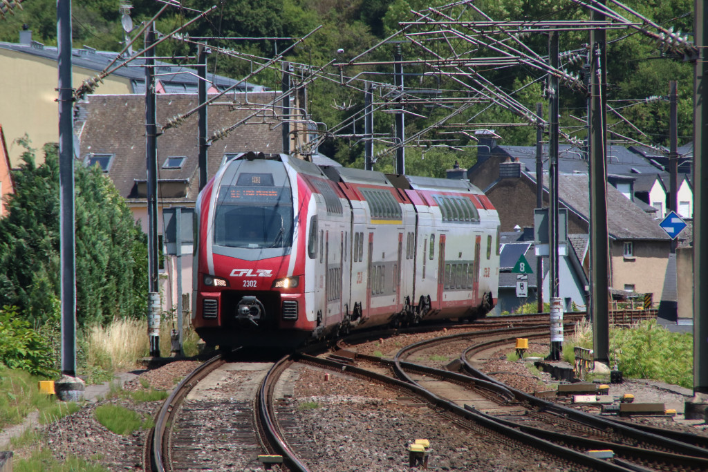 Ein Kiss der CFLkurz vor dem Bahnhof Wasserbillig in Luxemburg, aufgenommen am 04.07.2017.