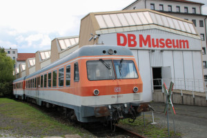 614 005 steht im DB-Museum in Nürnberg, aufgenommen am 03.09.2017.