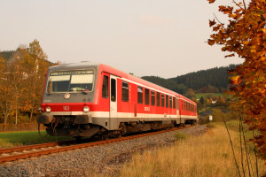 628 622 in Feudingen auf der oberen Lahntalbahn, aufgenommen am 17.10.2017.