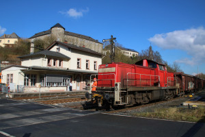 294 583 rangiert im Bahnhof Löhnberg auf der Lahntalbahn, aufgenommen am 13.02.2018.