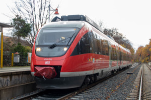 644 046 steht im Bahnhof Saalburg, aufgenommen am 25.11.2022.