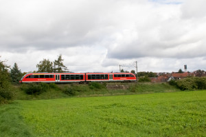 Ein 642 der Kurhessenbahn bei Cölbe auf der Main-Weser-Bahn, aufgenommen am 23.09.2023.