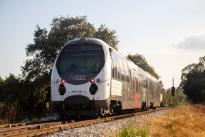 Ein AMG-800-Triebwagen bei Mezzana, aufgenommen am 16.07.2025 auf Korsika.