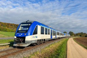 554 124 und ein weiterer 554 bei Altenstadt auf der Niddertalbahn, aufgenommen am 25.10.2024.