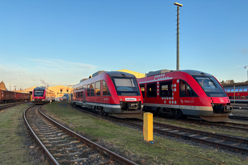 Mehrere 648-Triebwagen im Aw Limburg, aufgenommen am 13.01.2025.