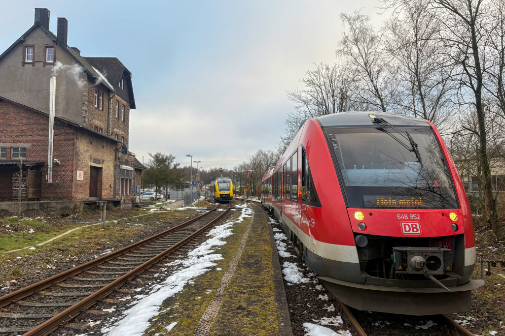 648 452 in Ingelbach auf der Oberwesterwaldbahn, aufgenommen am 16.01.2025.
