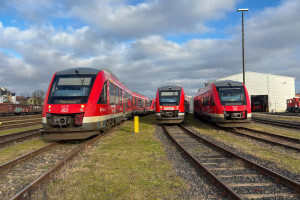 Fahrzeugparade im Aw Limburg, 648 452, 648 355 und 648 461, aufgenommen am 16.01.2026.